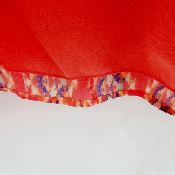 Everly tangerine geometric print swing dress - Picture 4 of 6